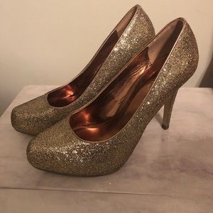 Golden bronze platform heels WORN ONCE!